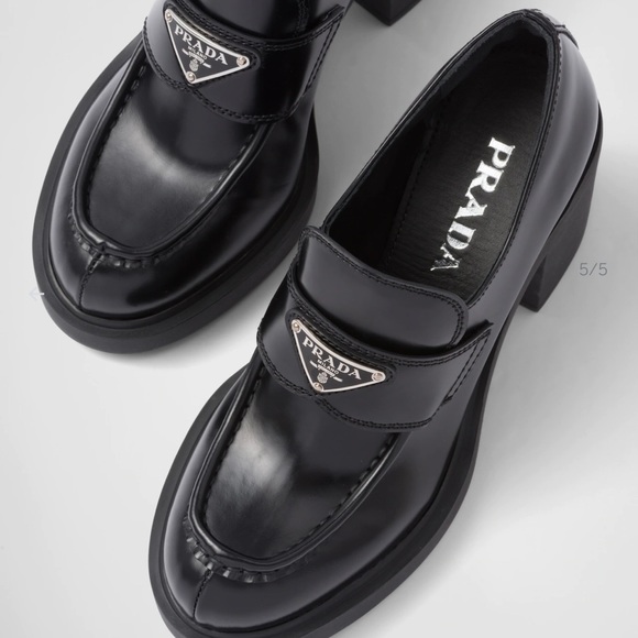 Prada Shoes - Prada Chocolate high-heeled brushed leather loafers
$ 1,250 size 38